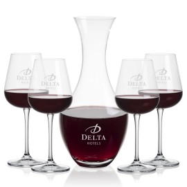 Oldham Carafe & 4 Breckland Wine with Logo