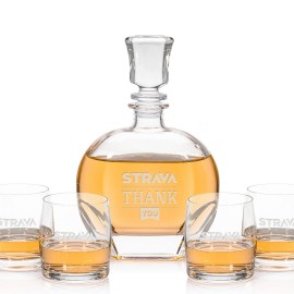Glendale Decanter & 4 Valemount On-the-Rocks with Logo