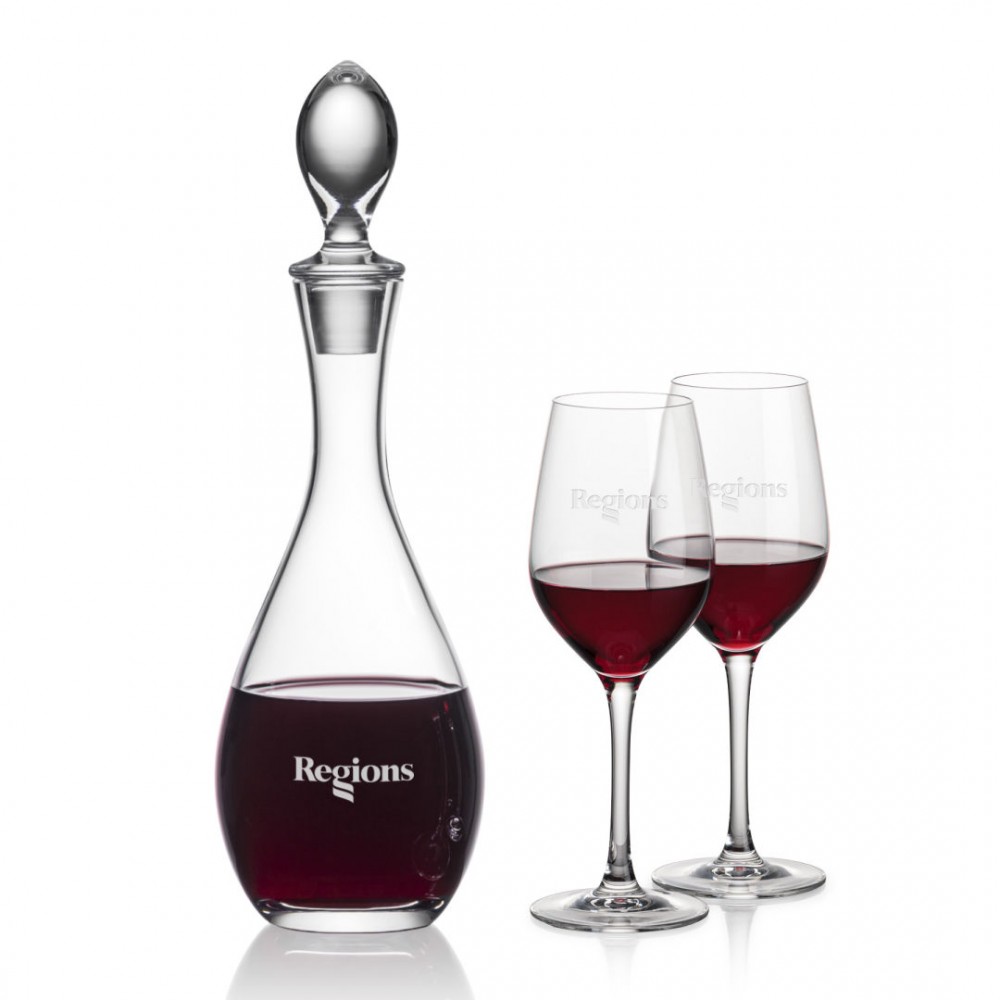 Malvern Decanter & Lethbridge Wine with Logo Malvern Decanter & Lethbridge Wine with Logo