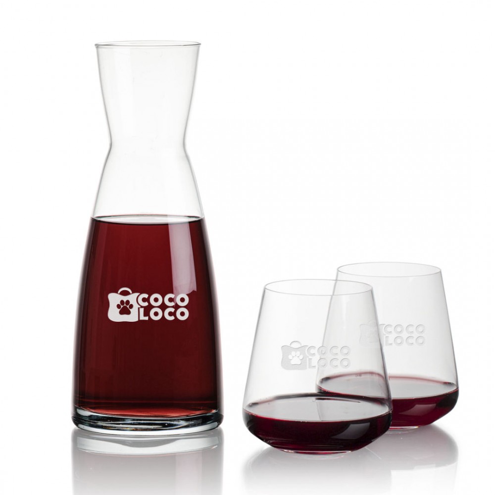 Personalized Winchester Carafe & Crestview Stemless Personalized Winchester Carafe & Crestview Stemless