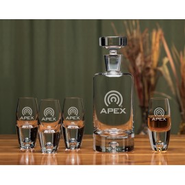 Deluxe Cylinder Decanter 5pc Set with Logo