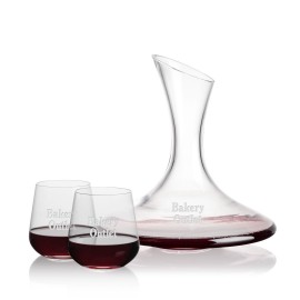 Madagascar Carafe & 2 Howden Stemless Wine with Logo  Madagascar Carafe & 2 Howden Stemless Wine with Logo