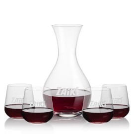Customized Adelita Carafe & 4 Howden Stemless Wine  Customized Adelita Carafe & 4 Howden Stemless Wine