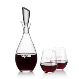 Logo Branded Juliette Decanter & 2 Reina Stemless Wine