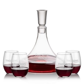Logo Branded Ashby Decanter & 4 Stanford Stemless Wine