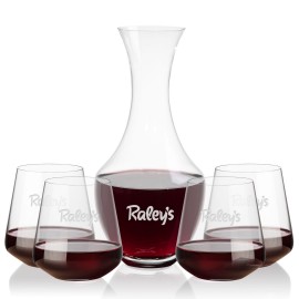 Customized Oldham Carafe & 4 Cannes Stemless