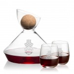 Woodbury Carafe w/Cork Stopper & Crestview Stemless Wine with Logo
