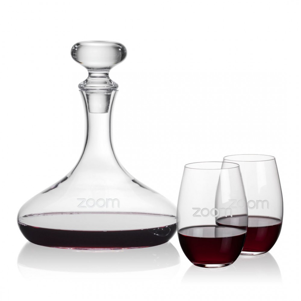 Stratford Decanter & Laurent Stemless Wine with Logo Stratford Decanter & Laurent Stemless Wine with Logo