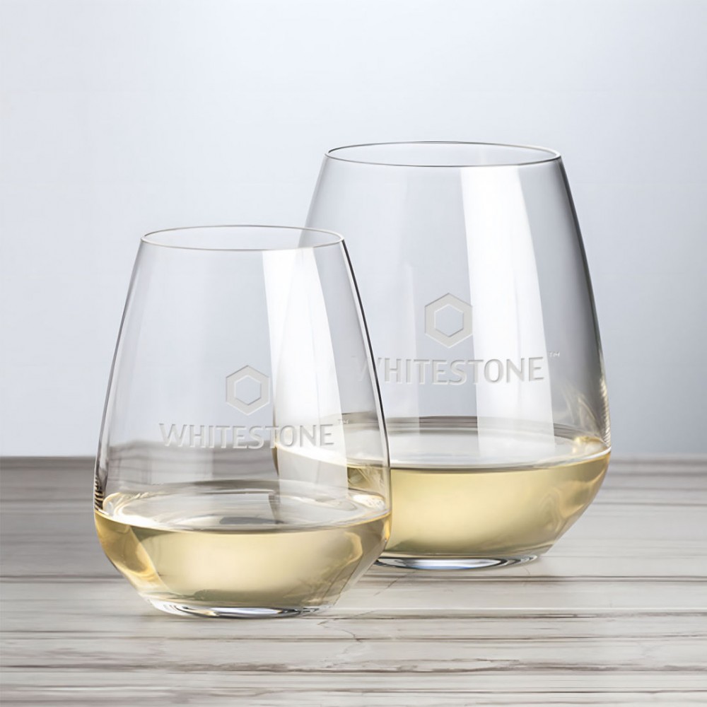 Logo Branded Brunswick Stemless Wine - Deep Etch