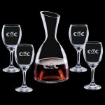 Personalized Rathburn Carafe & 4 Wine