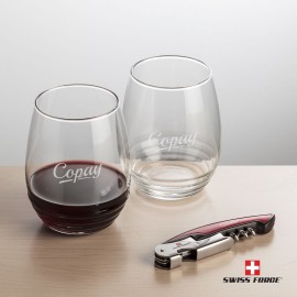 Logo Branded Swiss Force Opener & 2 Ramira Wine - Red