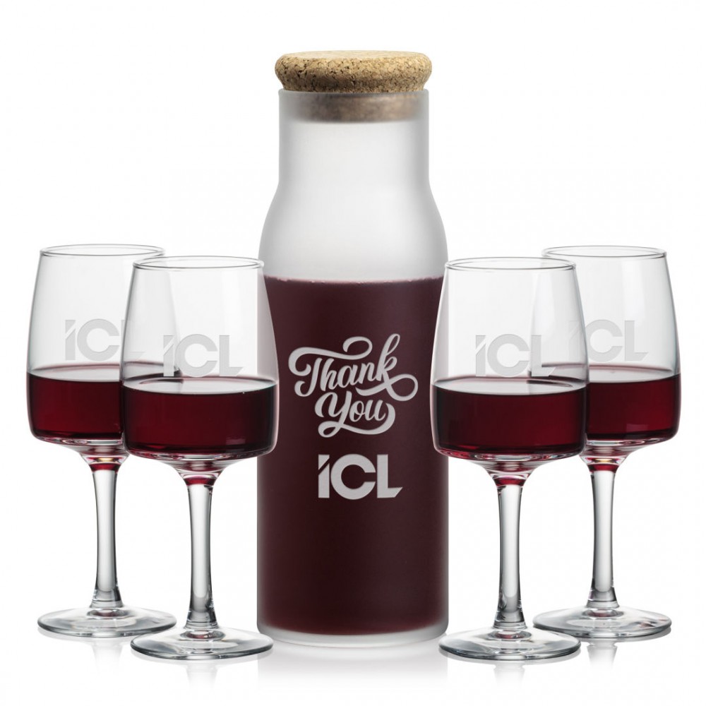 Logo Branded Yarmouth Carafe & 4 Cherwell Wine Logo Branded Yarmouth Carafe & 4 Cherwell Wine