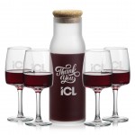 Logo Branded Yarmouth Carafe & 4 Cherwell Wine