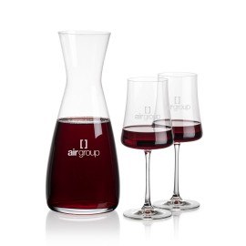 Customized Portofino Carafe & 2 Dakota Wine
