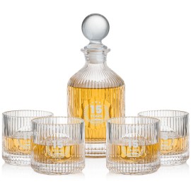 Dillard Decanter & 4 On-the-Rocks with Logo