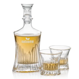 Langstaff Decanter & 2 On-the-Rocks with Logo