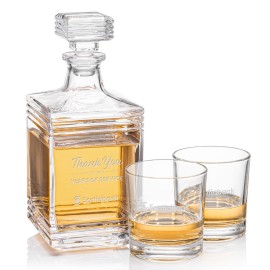 Farmington Decanter & 2 On-the-Rocks with Logo