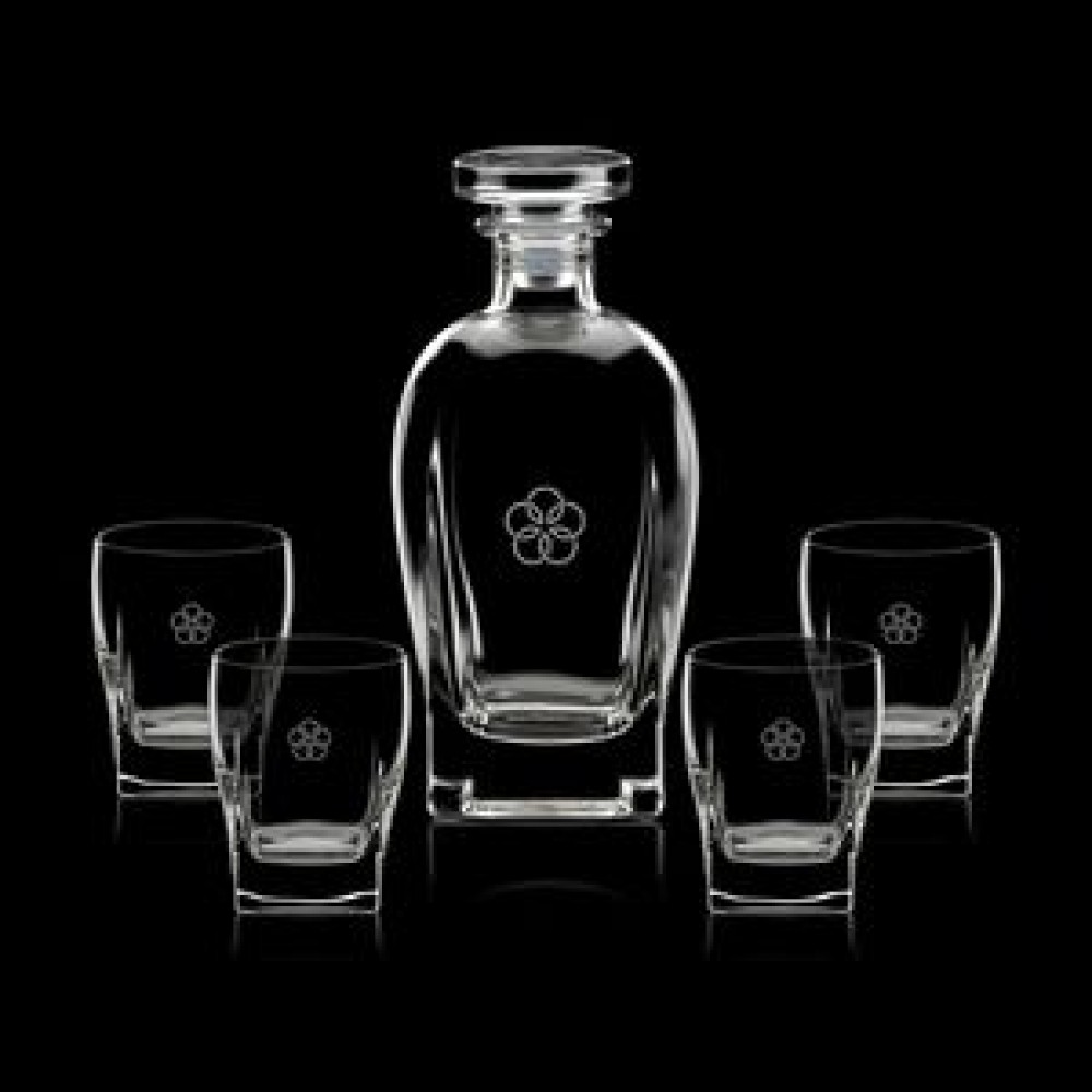Custom Imprinted Collingwood Decanter & 4 Old Fashioned Custom Imprinted Collingwood Decanter & 4 Old Fashioned