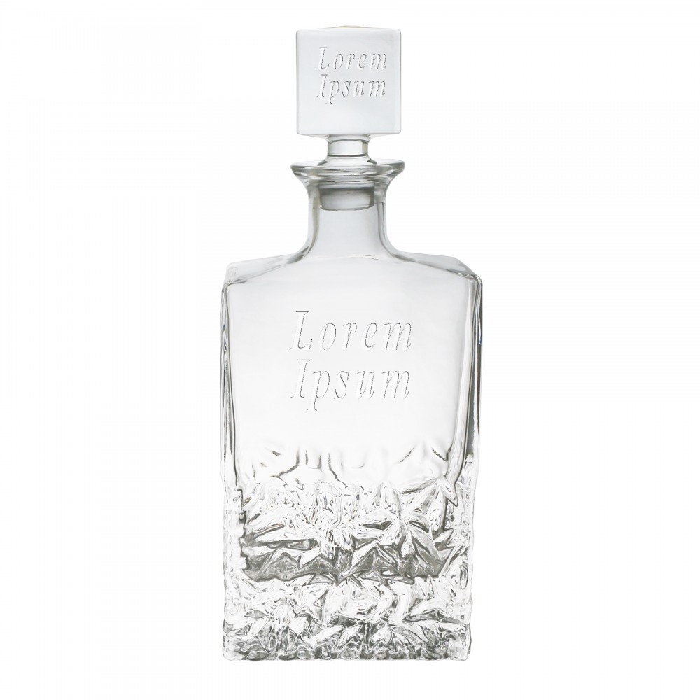 Logo Branded 26 Oz. Jolie Rectangular Spirit Decanter Logo Branded 26 Oz. Jolie Rectangular Spirit Decanter