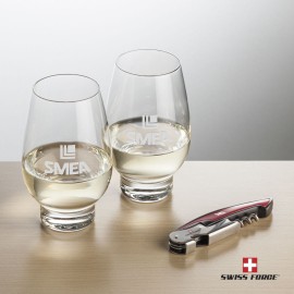 Personalized Swiss Force Opener & 2 Glenarden Wine - Red