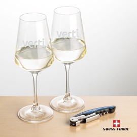 Swiss Force Opener & 2 Cannes Wine - Blue with Logo  Swiss Force Opener & 2 Cannes Wine - Blue with Logo