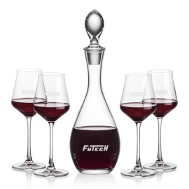 Personalized Malvern Decanter & 4 Bretton Wine