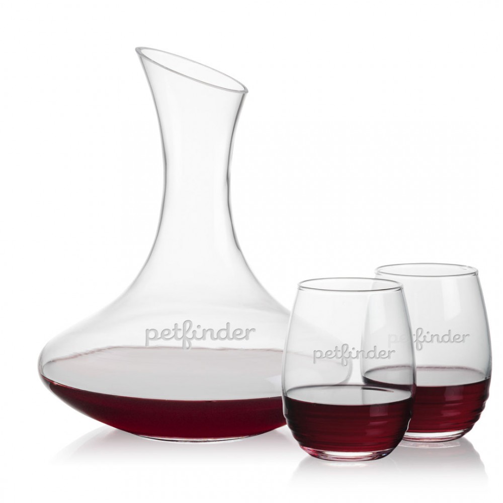 Promotional Hampton Carafe & Redmond Stemless Wine Promotional Hampton Carafe & Redmond Stemless Wine