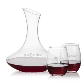 Personalized Hampton Carafe & Redmond Stemless Wine