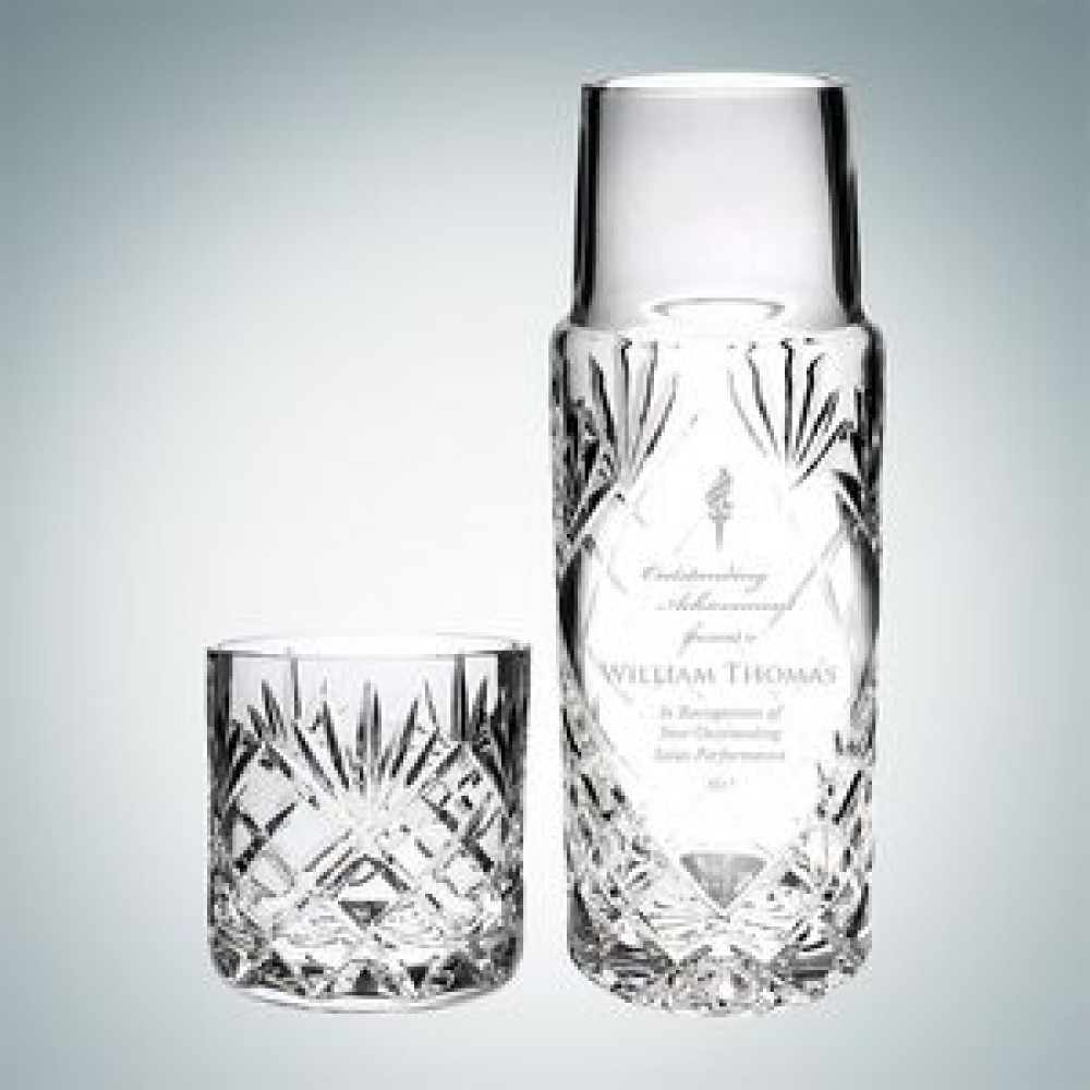 Joan Cut Carafe With Tumbler Custom Engraved Joan Cut Carafe With Tumbler Custom Engraved
