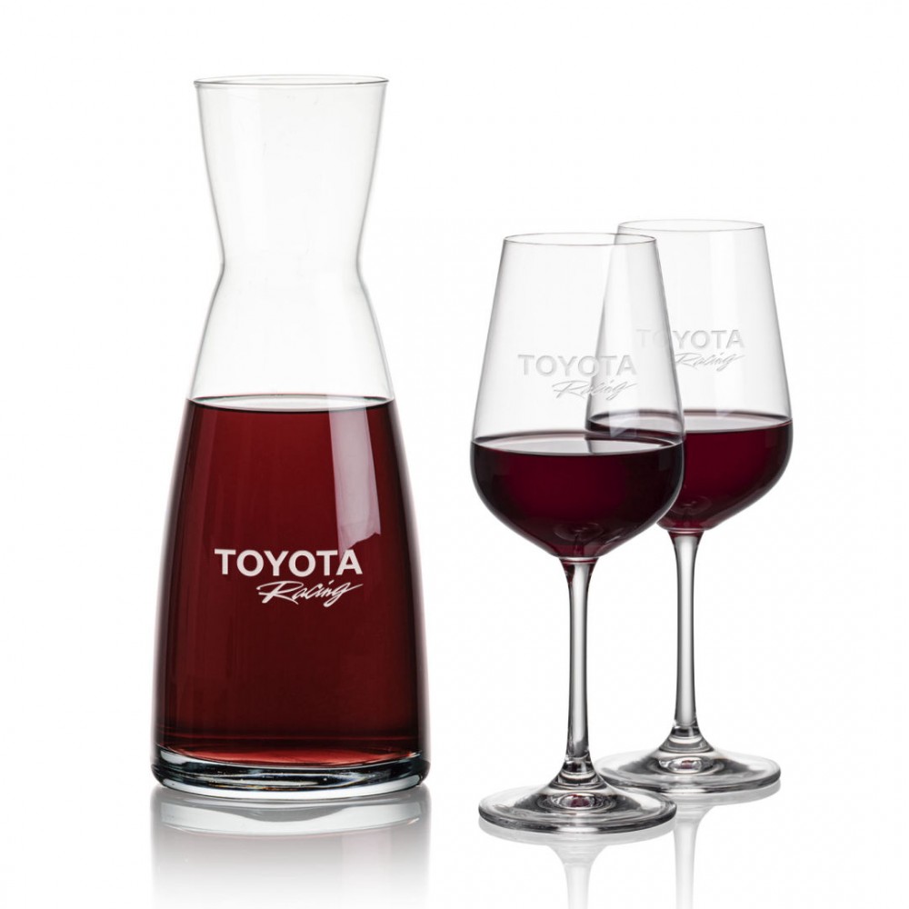 Logo Branded Winchester Carafe & 2 Laurent Wine