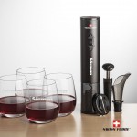 Swiss Force Opener & 4 Crestview Stemless Wine with Logo