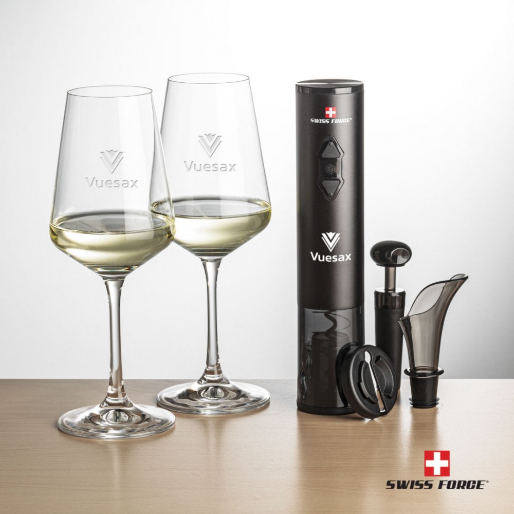 Customized Swiss Force Opener & 2 Cannes Wine