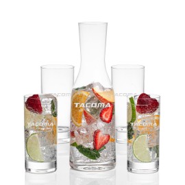 Custom Caldmore Carafe & 4 Dresden Beverage