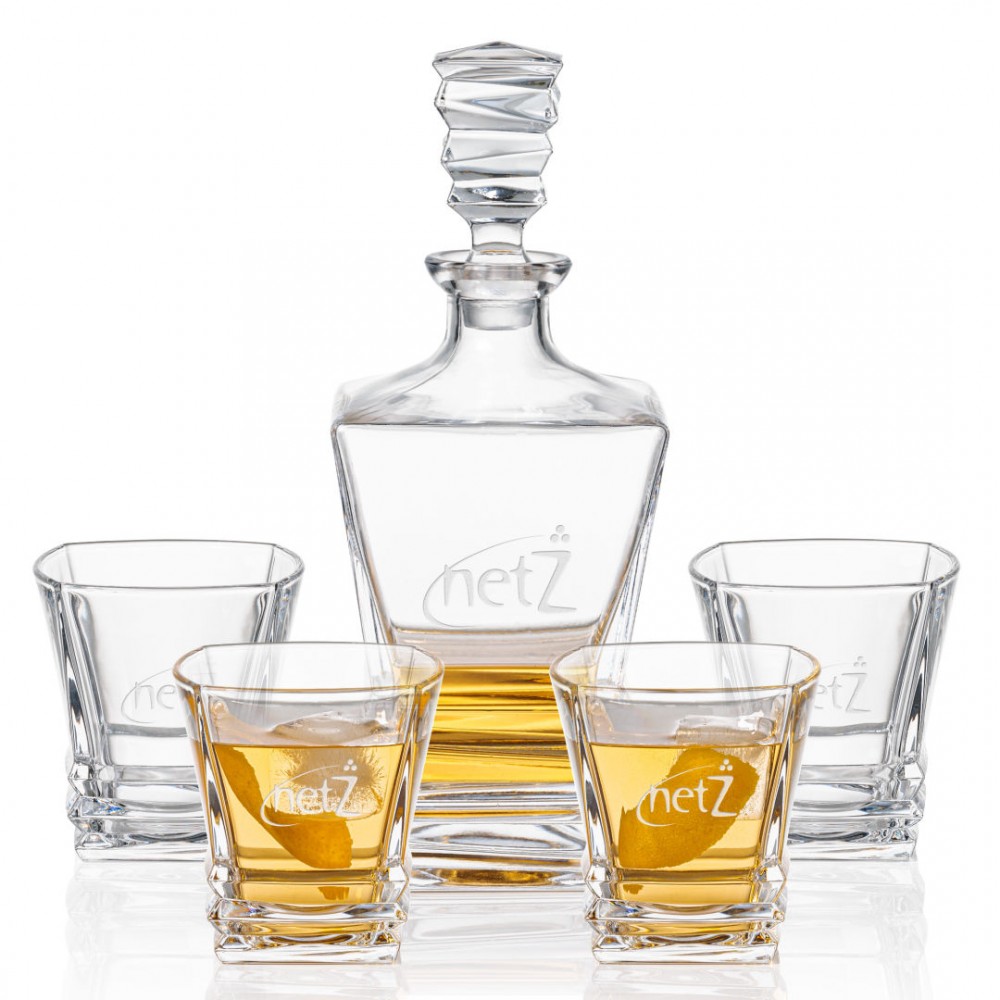 Bentley Decanter & 4 On-the-Rocks with Logo