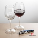 Personalized Swiss Force Opener & 2 Connoisseur Wine - Blue