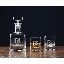 Logo Branded New York Decanter Set (3pc Set)  Logo Branded New York Decanter Set (3pc Set)