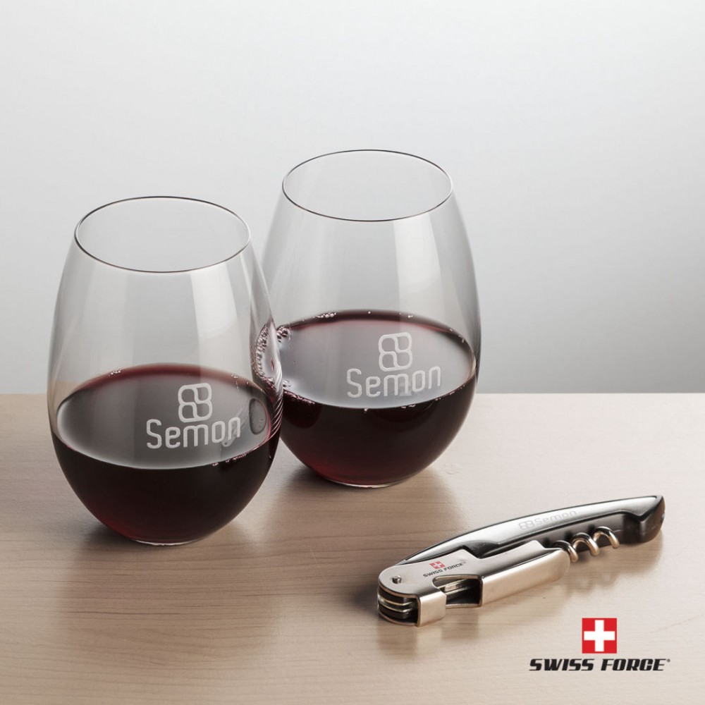Swiss Force Opener & 2 Carlita Wine - Silver with Logo