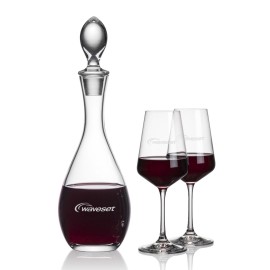 Logo Branded Malvern Decanter & 2 Cannes Wine