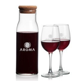 Aviston Carafe & 2 Connoisseur Wine with Logo  Aviston Carafe & 2 Connoisseur Wine with Logo
