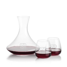 Senderwood Carafe & Hogarth Stemless Wine with Logo