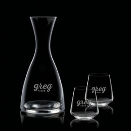 Logo Branded Barham Carafe & 2 Breckland Stemless Wine  Logo Branded Barham Carafe & 2 Breckland Stemless Wine