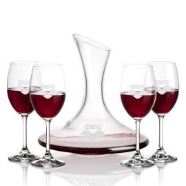 Madagascar Carafe & 4 Naples Wine with Logo