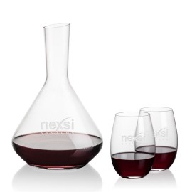 Terrassa Carafe & 2 Laurent Slemless Wine with Logo