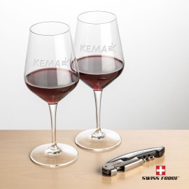 Customized Swiss Force Opener & 2 Germain Wine - Silver