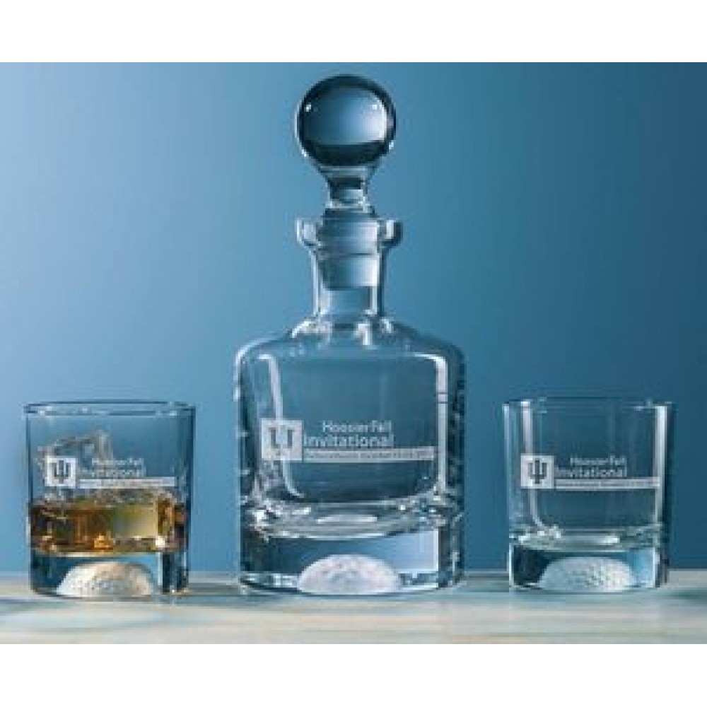 Fairway Decanter Set - 3 Piece Set Custom Imprinted Fairway Decanter Set - 3 Piece Set Custom Imprinted