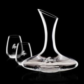 Madagascar Carafe & 2 Brunswick Stemless Wine with Logo
