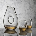 Custom Engraved Hallandale Carafe & 2 Stemless Wine Glasses