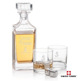 Logo Branded Aristocrat Decanter Set & Ice Cubes