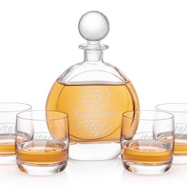 Bonello Decanter & 4 Ritz On-the-Rocks with Logo