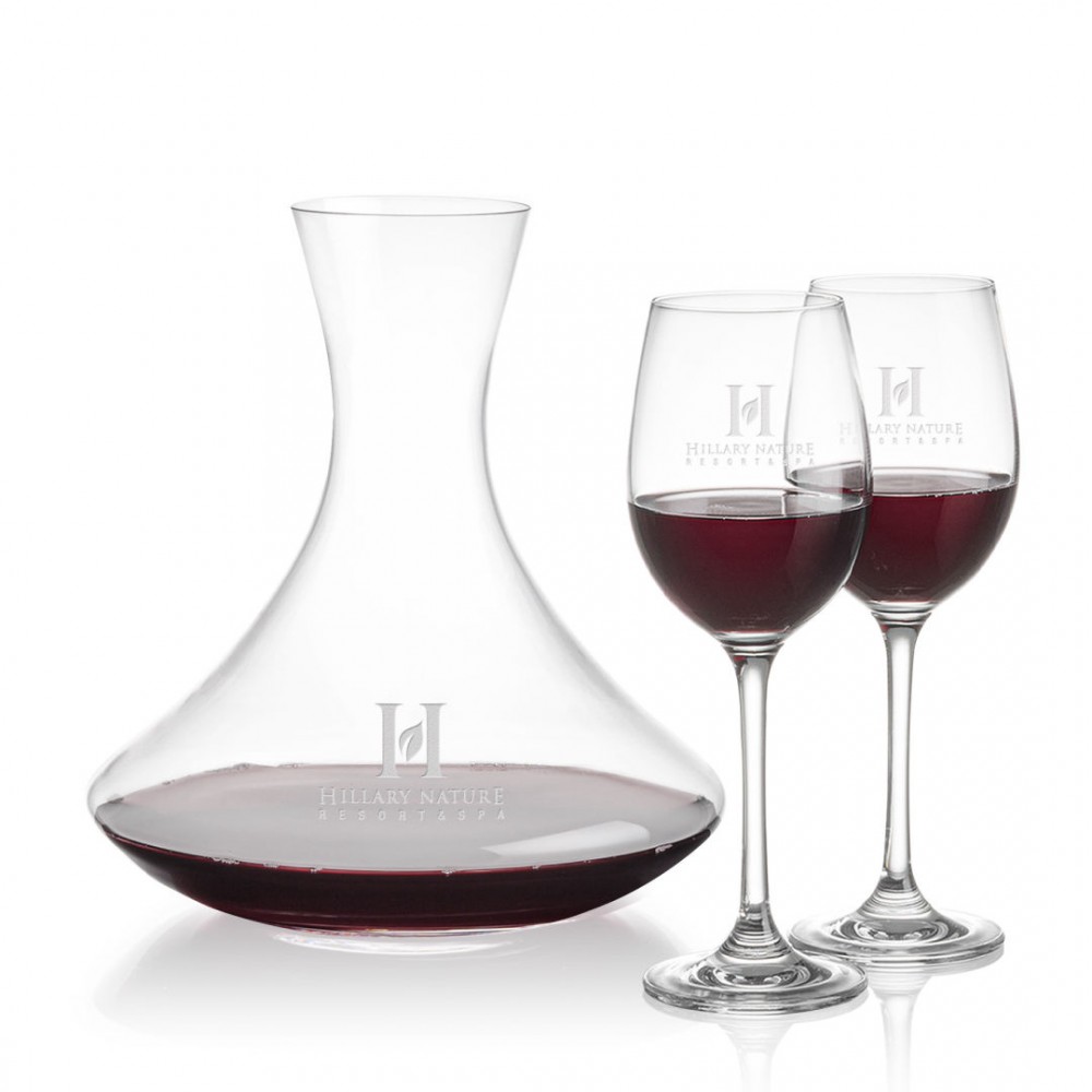 Senderwood Carafe & Burlington Wine with Logo Senderwood Carafe & Burlington Wine with Logo